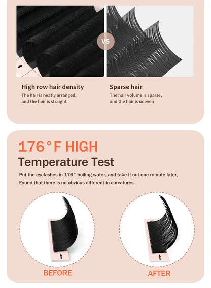 Individual Eyelash Extension 12Rows C/D/CC/DD Curl 8-15MM Volume Lashes Cashmere Eyelash Matte Faux Mink for Professionals Lash