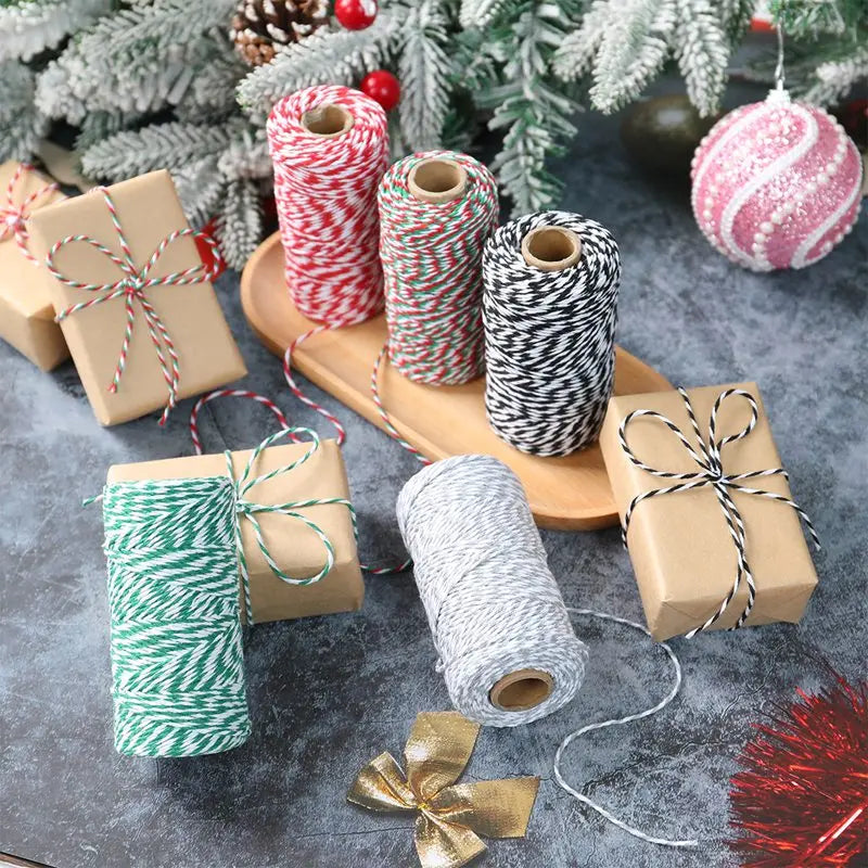 Christmas Wrapping String Rope Merry Christmas Decoration For Home 2024 Navidad Natal Noel Gift Box Packaging Rope New Year 2025