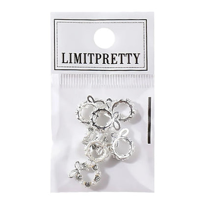 5Pcs Garland Bowknot Pearl Zircon Nail Art Charms Rhinestone Christmas Wreath Design Crystals Jewelry Nail Art Decoration