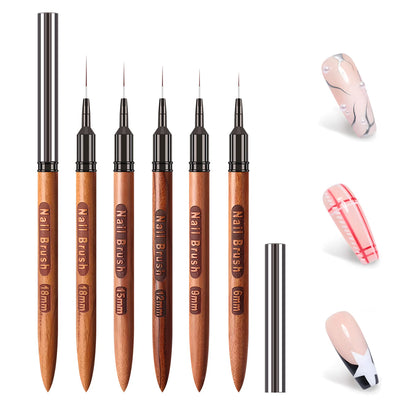 Nail Art Liner Brushes Set Elongated Lines Striping Drawing UV Gel Painting Nail Design Pen Professional Manicure Tool