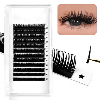 Wet Eyelash Extension 0.03mm 0.07mm Spikes Lashes Manga Lashes Wispy Cosplay Premade Russian A Shape Natural Eyelashes Supplies