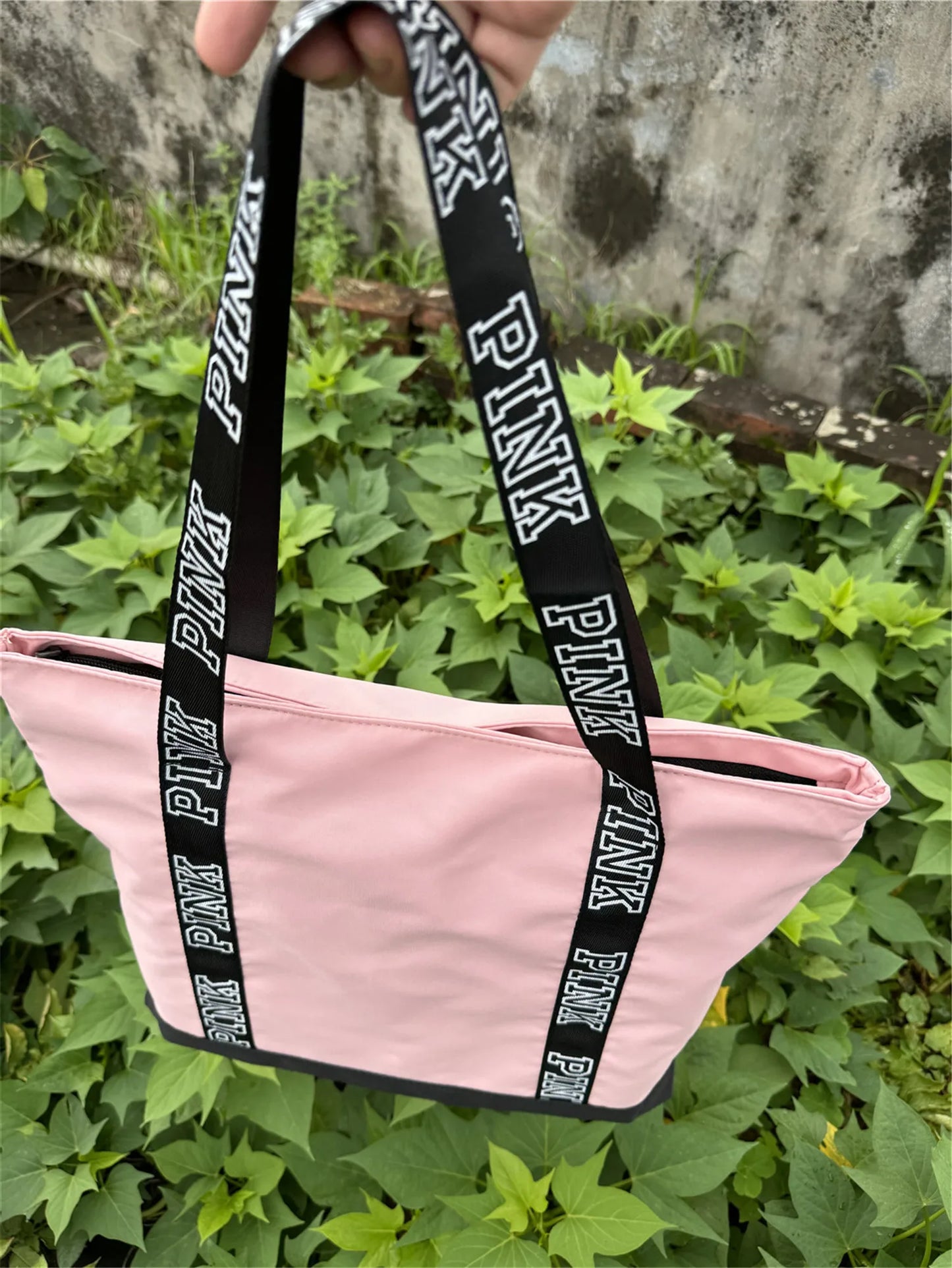 Literary Nylon Tote Bag For Women Large Capacity Shoulder Bag Fashion Letter Strap Handbags Large Capacity Tote Bag