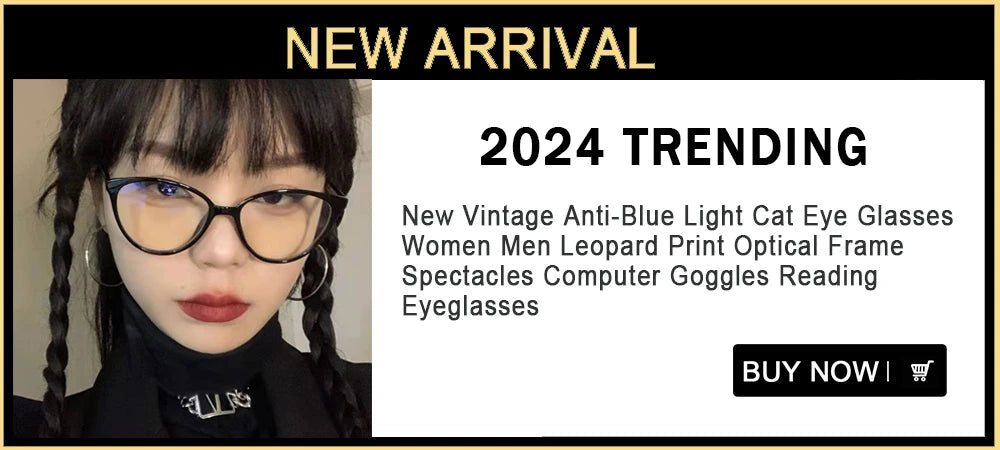 2024 New Anti Blue Light Cat Eye Glasses Women Men Brand Trend Transparent Computer Eyewear Optical Spectacle Blocking Eyeglass