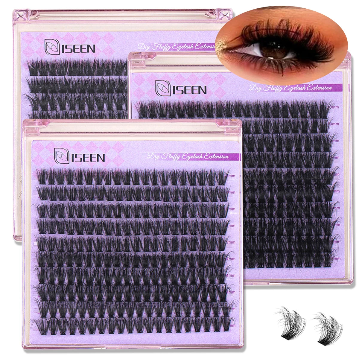 200pcs DIY Cluster Eyelash Extension 10rows Dovetail Segmented Lashes fluffy 50D/80D/100D Explosive Eyelash