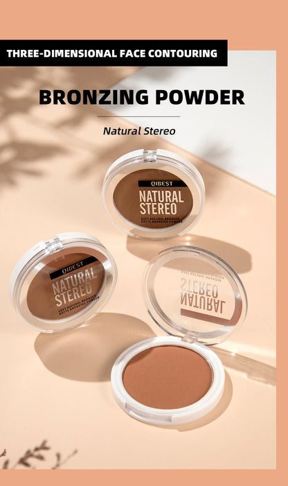 3D Bronzers Matte Wheat Contour Powder Palette Facial Makeup Natural Highlights Contouring Modification Waterproof Long-Lasting