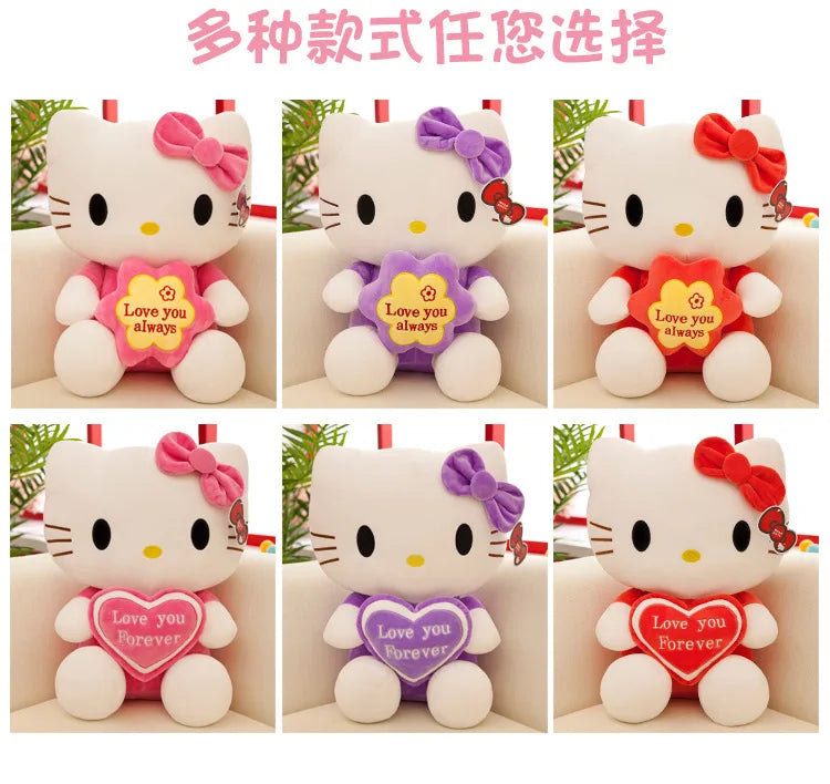 30cm Sanrio New KT Cat Doll Embracing Angel Kitty Cat Child Sleeping Pillow Cloth Doll Soft Plush Toy Room Decoration Gifts