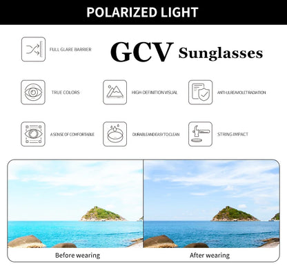 GCV Brand Acetate Square Rectangular Polarized Sunglasses Man Women Fashion Outdoors Eyewear Uv400 Quality Of Luxury Goods