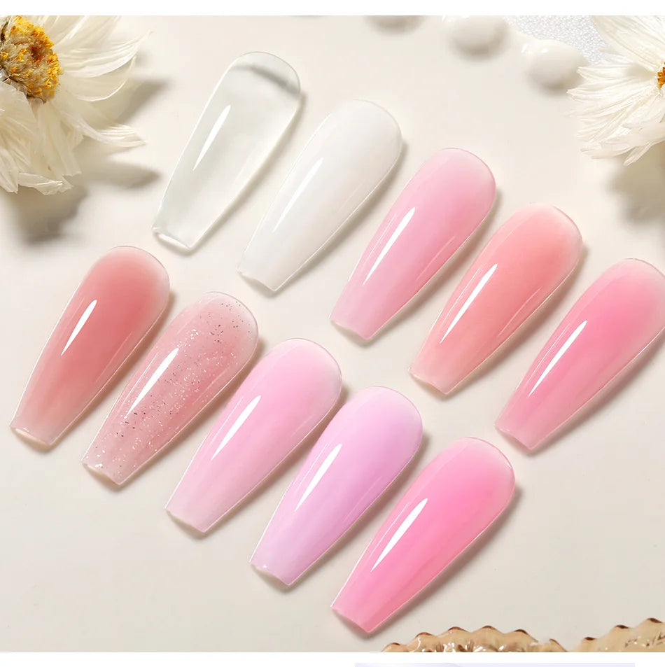 BORN PRETTY 60/30ml Hard Jelly Extension Nail Gel Polish French Nails Nude Pink White Clear Nail Supplies Gel for extension