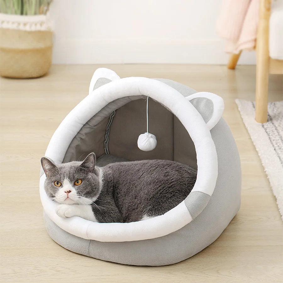 Cute Cat Bed Pet House Kitten Lounger Cushion Washable Puppy Basket Mat Soft Mat Bag Cave Cats Bed for Cats House Bed Supplies