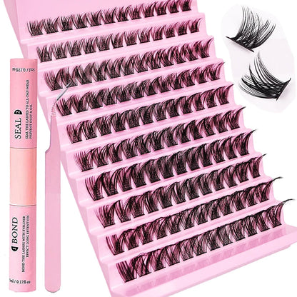 Eyelashes Extension Kit 120 Clusters DIY Lash Extensions Kit Lash Clusters Mix Length Eye Makeup Tool For Eyelash Extensions