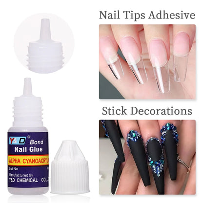 Fast Drying Nail Glue for False Nails 3D Rhinestone Decoration Professional Glue for Extension Manicure Adhesive Tools