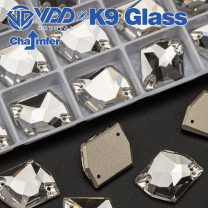 VDD High Quality K9 Glass Sew On Rhinestones Chamfer Sewing Clear Crystal Flatback Stone For Clothes Accessories Wedding Dress