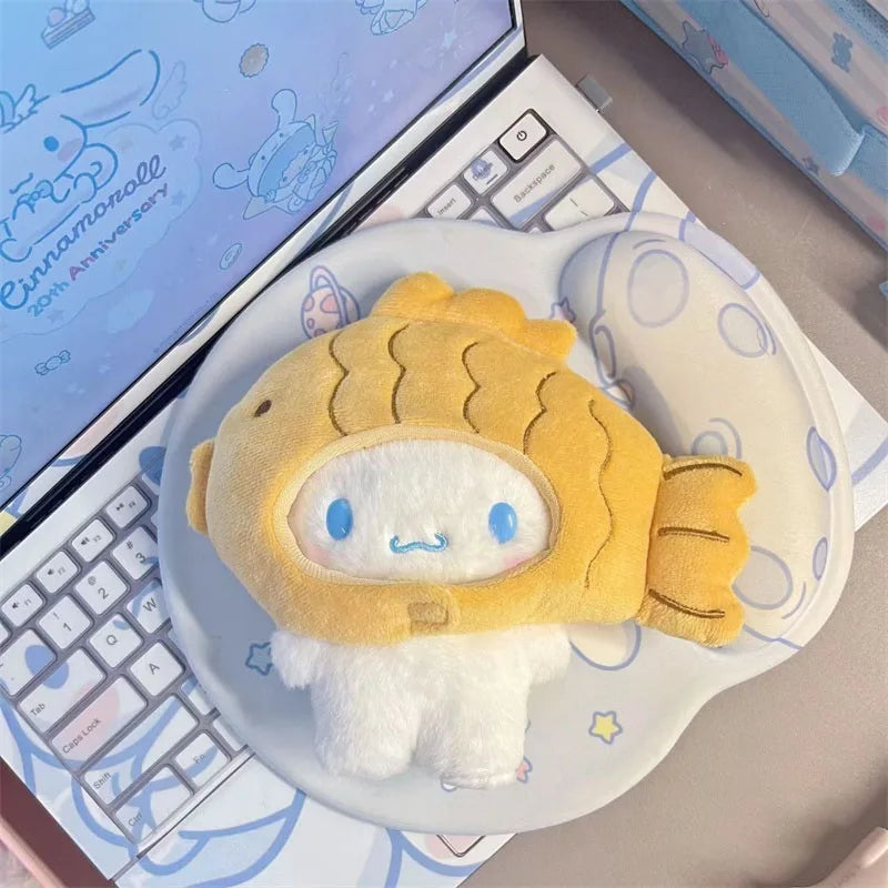 14Cm Sanrio Cinnamoroll Kawaii Stuffed Plushie Taiyaki Doll Cartoon Cute Plush Doll Doll Send Friends Birthday Gift Detachable