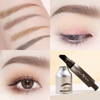 4-Colors Eyebrow Hairline Pencil Natural Wild Eyebrow Velvet Three-dimensional Dye Eyebrow Tatoo Tint Gel Large Brush Head