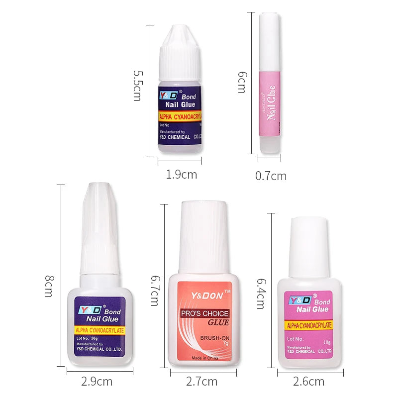 Nail Glue for Acrylic Nail Tips Fast-Dry Professional Nail Decoration Super Adhesive False Nail Tips Gel for Extension Manicure