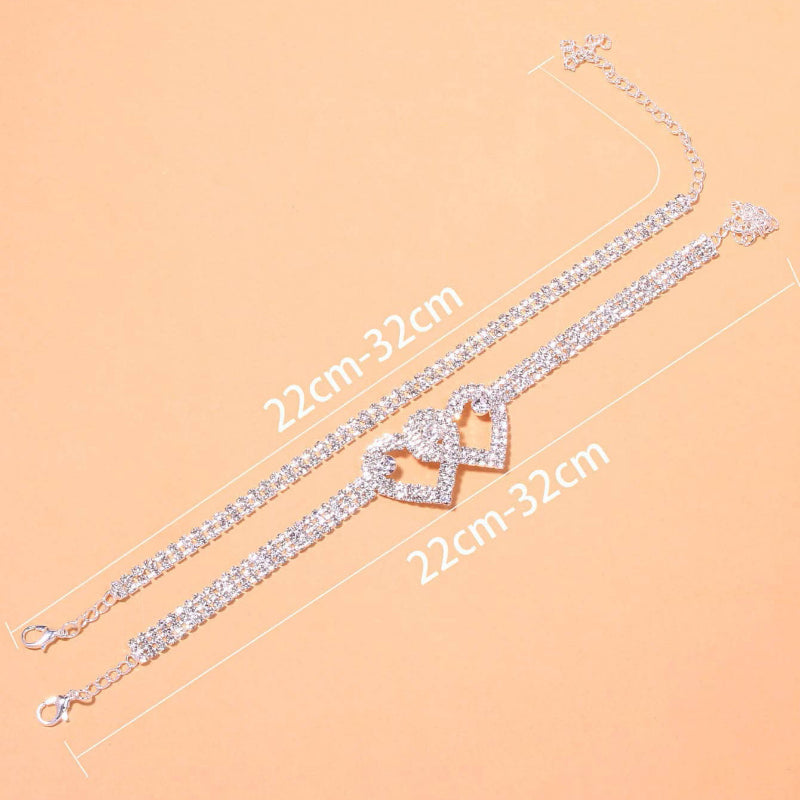 Beautiful Dazzling Cubic Zirconia Chain Anklet for Women Fashion Silver Color Ankle Bracelet Barefoot Sandals Foot Jewelry