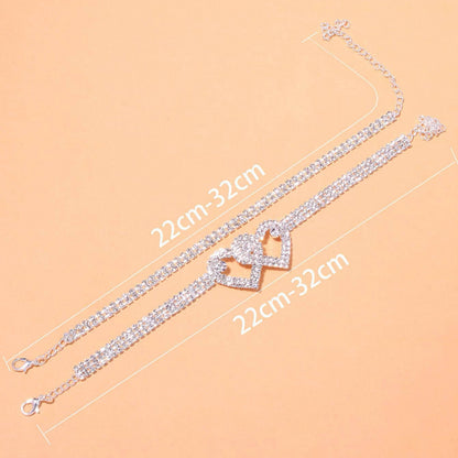 Beautiful Dazzling Cubic Zirconia Chain Anklet for Women Fashion Silver Color Ankle Bracelet Barefoot Sandals Foot Jewelry