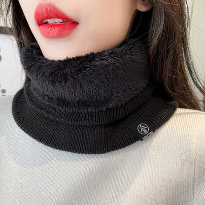 Fashion Women Knitted Scarf Solid Cashmer Like Winter Snood Scarves Lady Warm Wool Fur Thick Unisex Men Neck Scarfs Ring