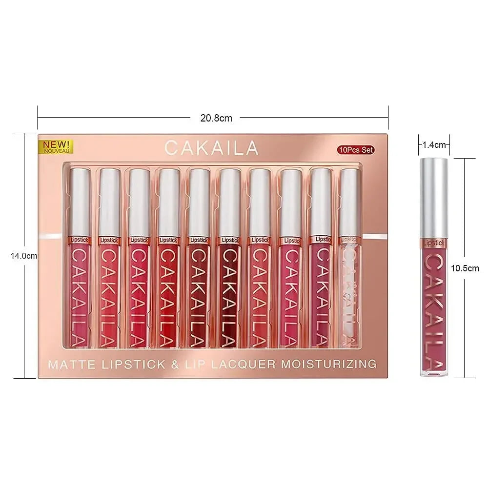 10/6 PCS Lipstick Set Matte Nude Liquid Lip Stain Makeup for women Non stick Cup Lip Gloss Waterproof Long lasting Cosmetics