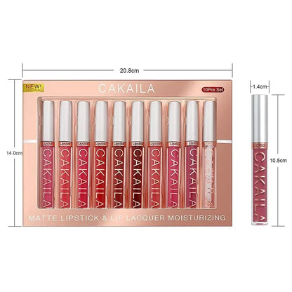 10/6 PCS Lipstick Set Matte Nude Liquid Lip Stain Makeup for women Non stick Cup Lip Gloss Waterproof Long lasting Cosmetics