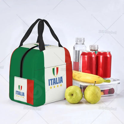 Flag of Italy Lunch Bag Women Italian Patriotic Resuable Cooler Thermal Insulated Lunch Box for Work School Picnic Food Bags