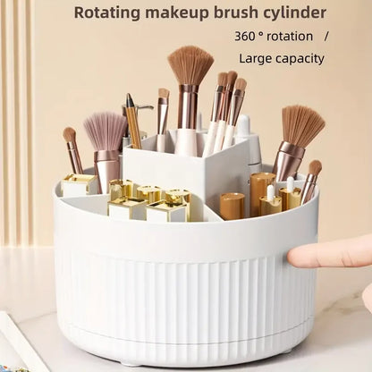 360 Rotating Makeup Desktop Cosmetic Storage Box Organizer Large Capacity For Bathroom Portable Lipstick Makeup Brush Pen Holder