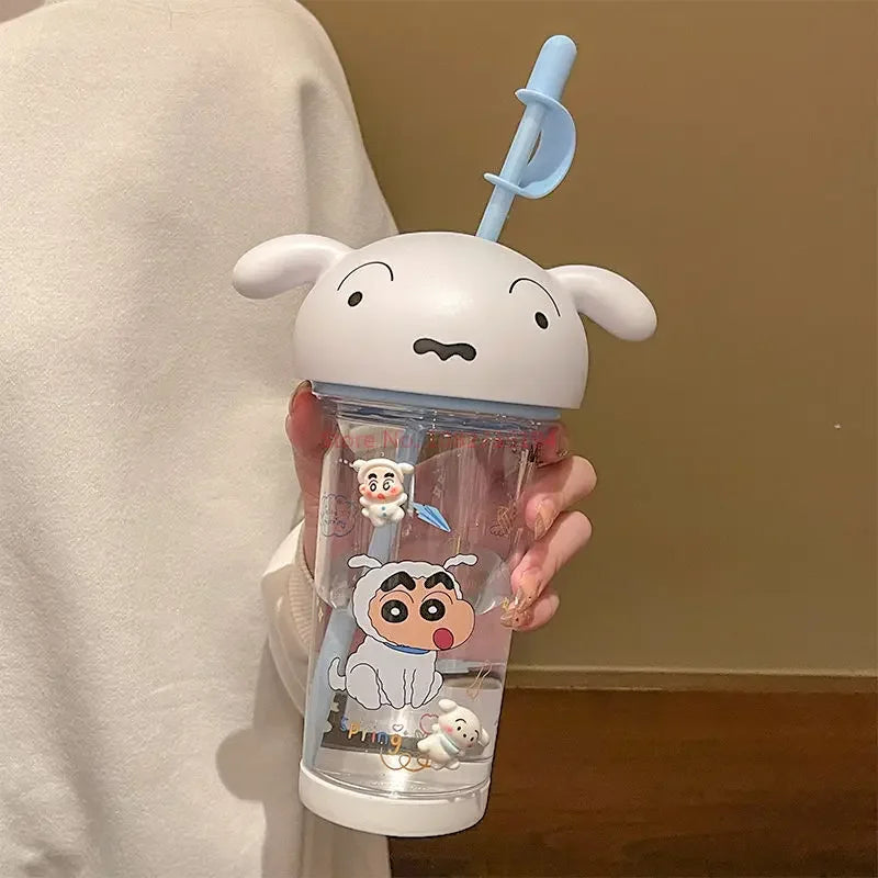 2024 New Crayon Shin Chan Straw Cup Tritan Material Phooey Kawaii Cup Quality Food Grade Convenient Leak Proof Kid Birthday Gift