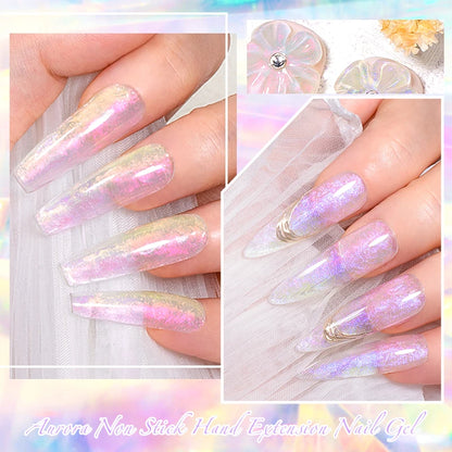 4/6pcs Aurora Non-Stick Hand Solid Nail Extension Gel Set Prolong Hard Gel Solid Gel Extension Nail Kit Carving Nail Extensions