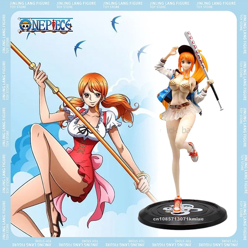 Nami Thief Cat Figurine One Piece Nami Anime Figure 34cm Pvc Statue Model Dolls Collectible Room Ornament Children Toy Kid Gifts