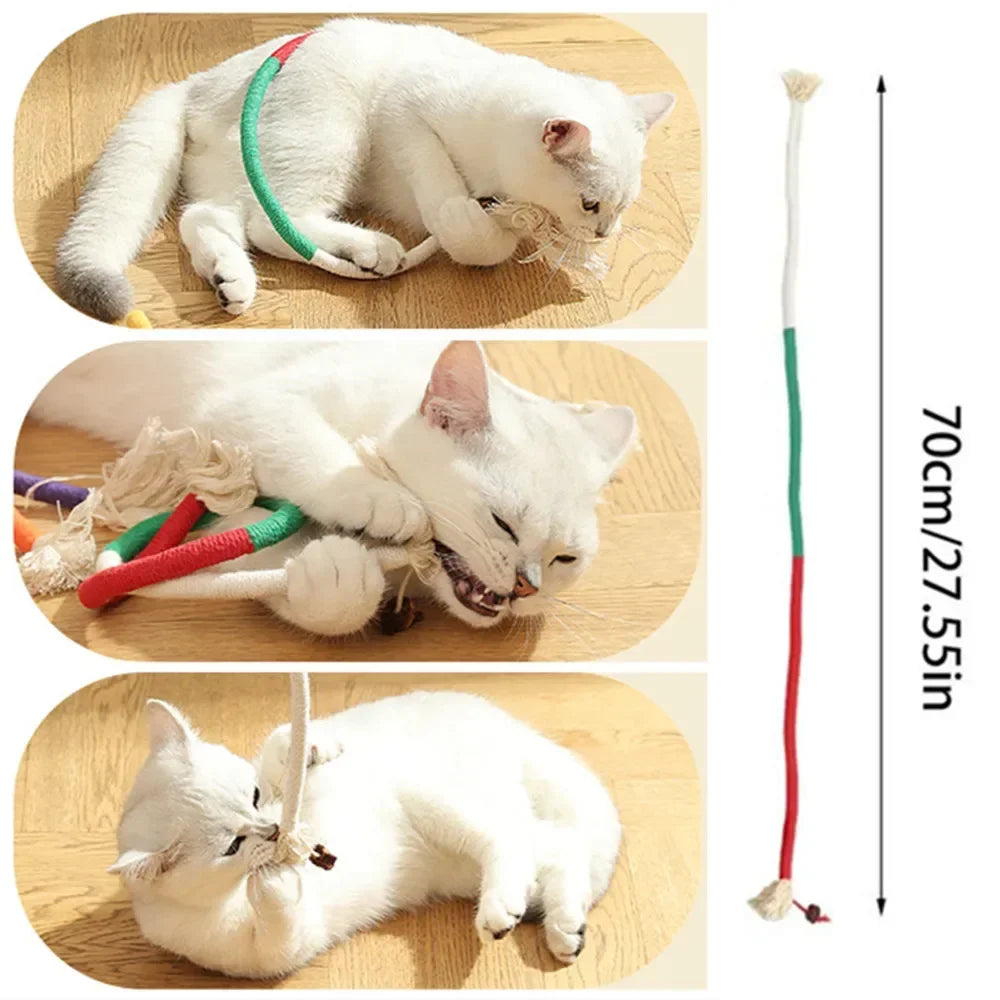 Cat Toys Interactive Molar Cotton Rope Toys Silvervine Cat Teaser Toy Clean Mouth Kitten Play Toy Pet Supplies Accessories