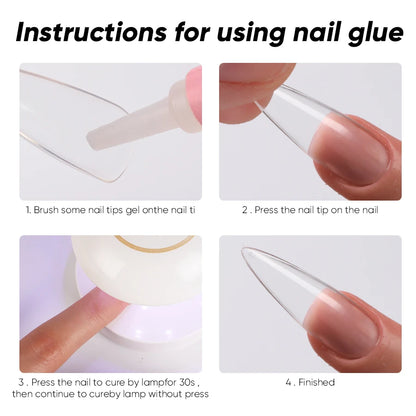 10pcs DIY Press on Nails Affordable Strong Adhesive Nail Glue UV Gel Acrylic Nail Tips Low Price Nail Art Tools