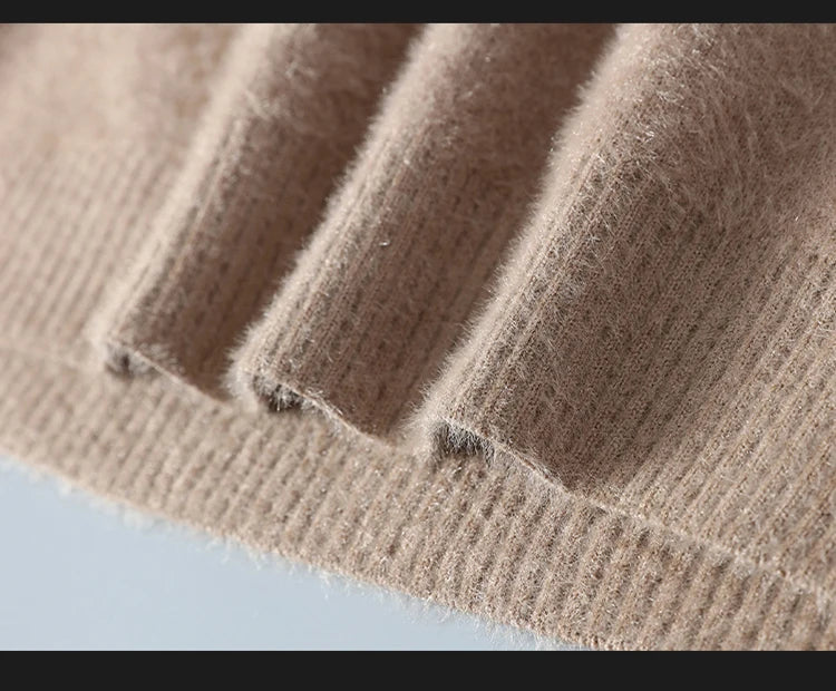 2023 New Winter Luxury  Cashmere Sweater Men Soft Warm Turtleneck Spliced Color Pullover High End Mens Christmas Sweaters