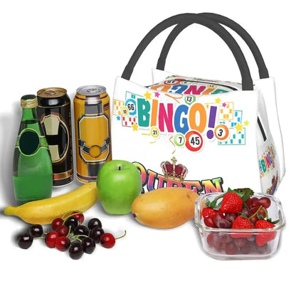 I Love Bingo Game Insulated Lunch Bags for School Office Waterproof Cooler Thermal Lunch Box Women lunchbag