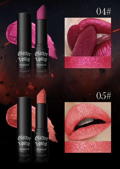 Diamond Lipstick Matte Glitter Lip Tint Balm Waterproof Long Lasting Pearl Shine Lip Gloss White Shimmer Sexy Lip Makeup