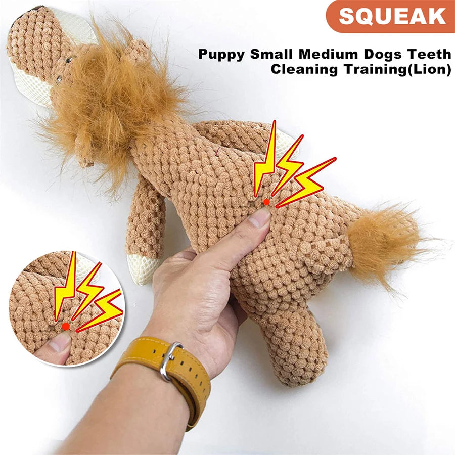 Plush Dog Squeaky Toys,Pet Grinding Teeth Squeaky Plush Toy, Chewing Toy Dog Interactive Supply For Dog Teeth Cleaning And Fun