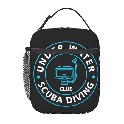 Scuba Diver Flag Resuable Lunch Box for Women Multifunction Dive Diving Thermal Cooler Food Insulated Lunch Bag Office Work