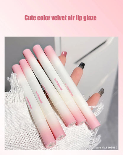 Fluffy Velvet Soft Lip Glaze Liquid Lipstick Cream Nude Matte Rose Red Pigment Waterproof Long Lasting Dye Cheek Lip Tint Paste