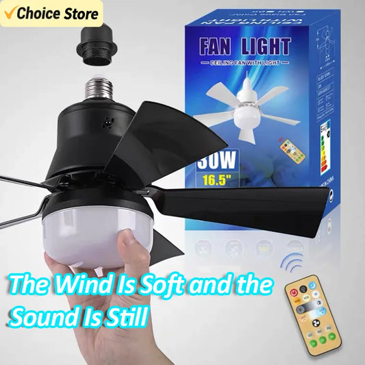 Ceiling fan with LED light and remote control Recessed installation Removable Dimmable Silent design Suitable for home use