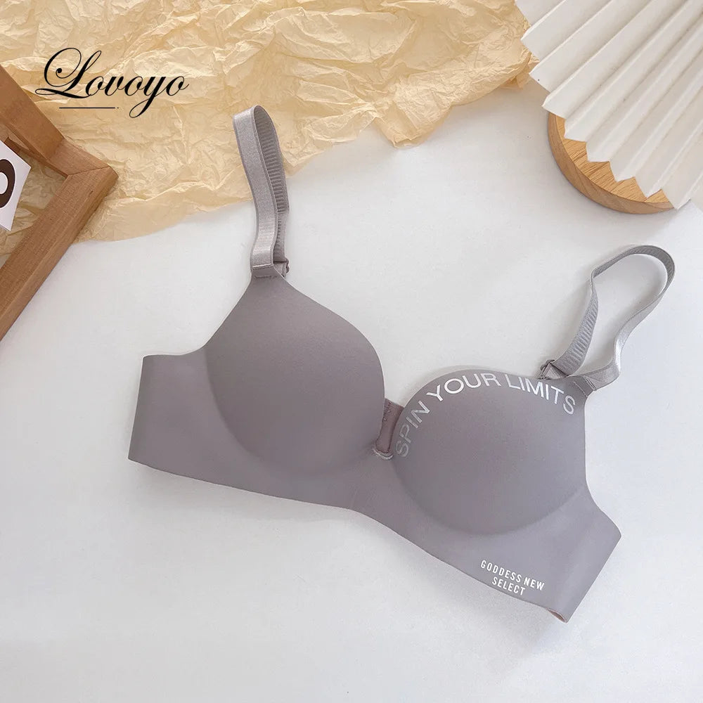 Fashion Women Seamless Bra Sexy Push Up Bralette Underwear Wireless Female Lingerie Letter Pattern Bras Three Quarters