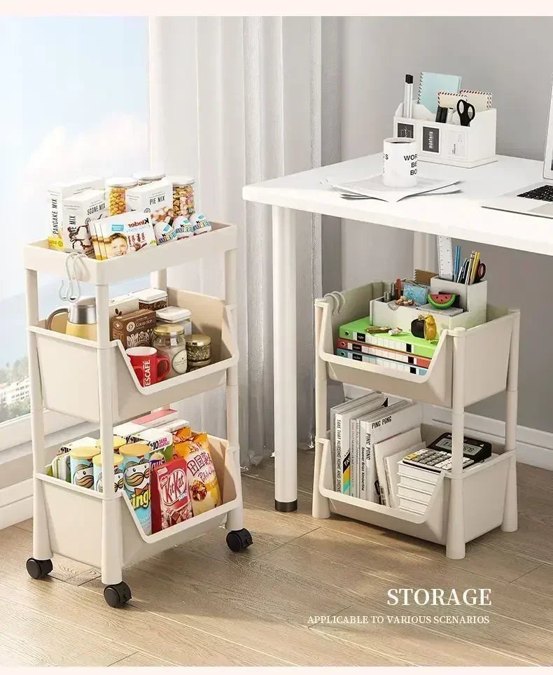 Trolley Bookshelf Kitchen Storage Rack Kitchen Corner Narrow Slit Storage Cabinet Bathroom Living Room Home Organizer Gifts