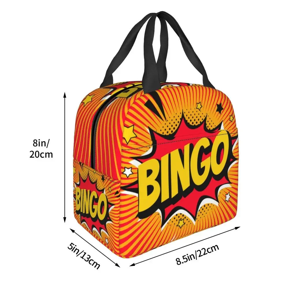 Hot Game Bingo Lunch Bag Leakproof Cooler Thermal Insulated Lunch Box For Women Kids School Beach Camping Travel Food Tote Bags