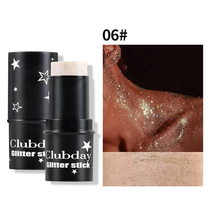 Green Sequins Glitter Gel Stick Multi-purpose Nail Hair Face Body Glitter Balm Flash Loose Sequins Cream Festival Stage Makeup