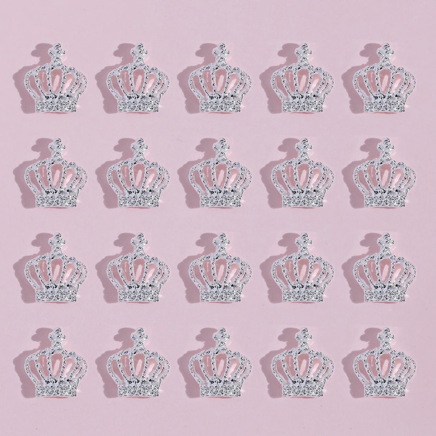 20pcs Crown Design Nail Charms With Rhinestones Nail Art Accessories Nail Art Supplies For Women And Girls Nail Art Jewelry