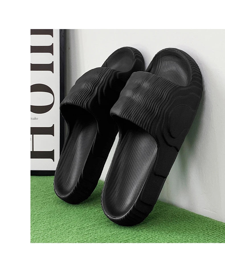 Soft Home Slippers Couple Summer Indoor Skid Proof Bathroom Slippers Sandals Hotel Solid Color Men Women Flip Flops Flat Shoes