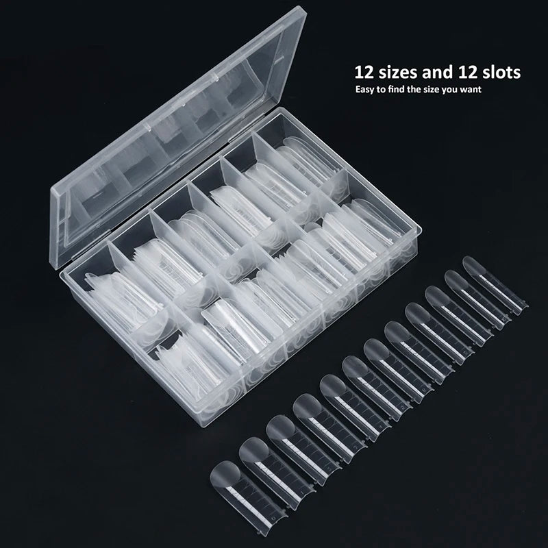 120pcs Matte Quick Building Nail Mold Tip Full Cover Dual Poly Nail Gel Forms Finger Extension Nails Art Tools Accessories