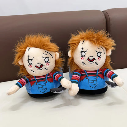 Michael Myers Chucky Slippers Devil Rabbit Women Plush Slippers Black Blood Dark Lord Horror House Shoes Warm Soft Funny Slipper