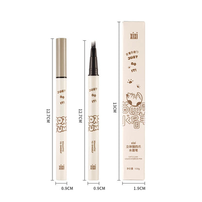 Four Claw Water Eyebrow Pen Natural Smooth Clear Roots 4 Point Head Liquid Eye Brow Liner Pencil Waterproof Eye Makeup Cosmetic