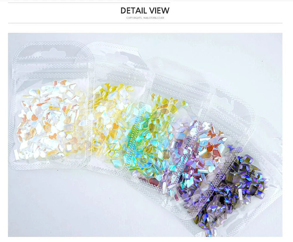 Nail Art Ice Clear Stone Mix Ice Stone Mix 100pcs Gel Nail Ingredients Large Capacity Pack 100PCS Clear Ice Mix Stone