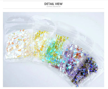 Nail Art Ice Clear Stone Mix Ice Stone Mix 100pcs Gel Nail Ingredients Large Capacity Pack 100PCS Clear Ice Mix Stone