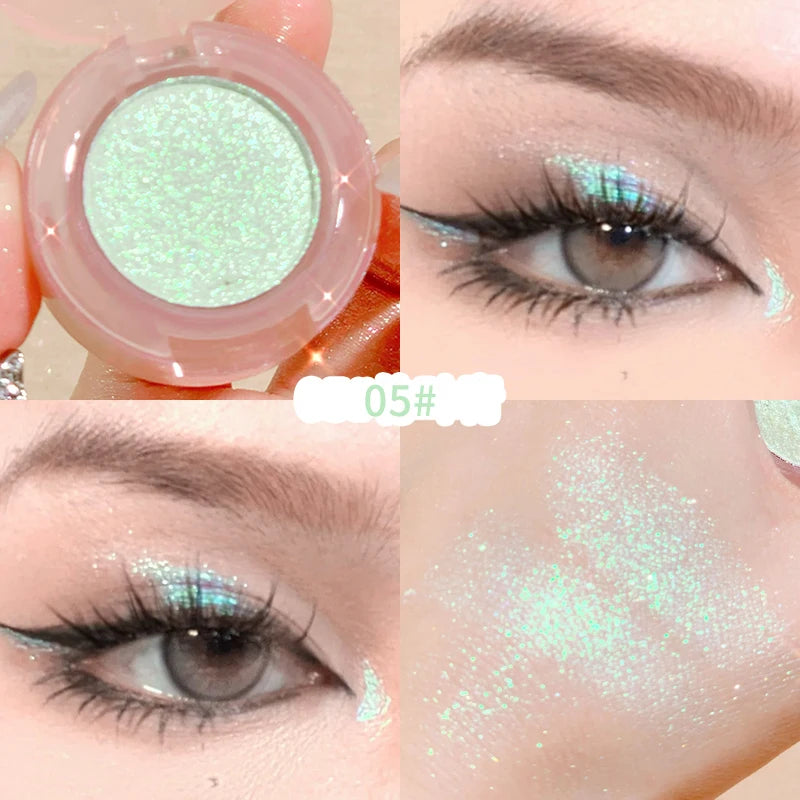 Diamond Highlighter Palette Gorgeous Glitter Eyeshadow Glossy Shiny Silkworm Shadow Shimmer Cowherd Weaver Girl Eyes Makeup